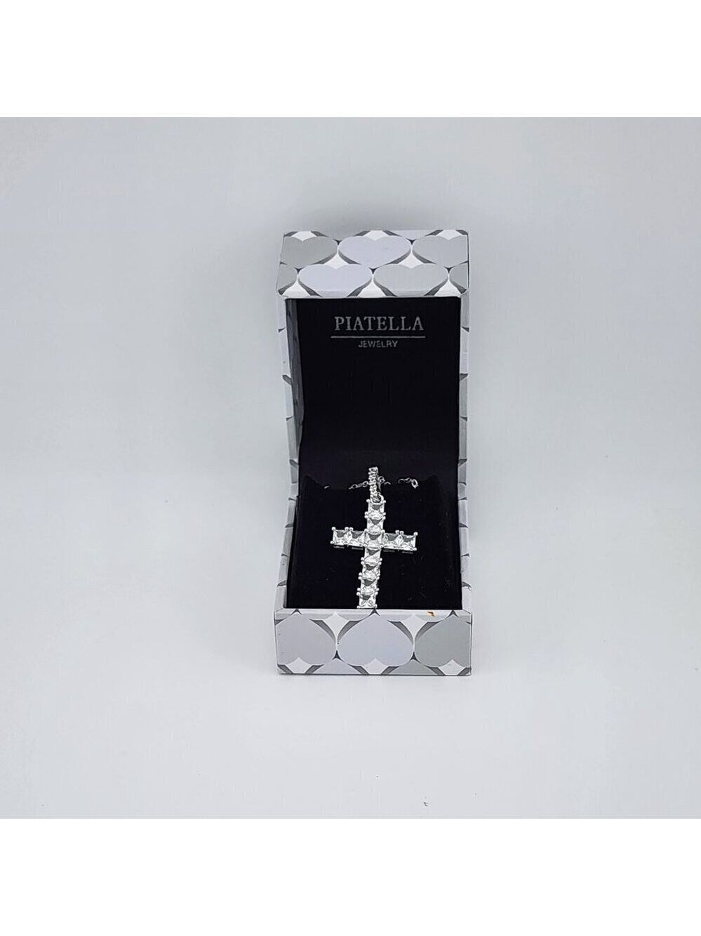 Square-Cut Gemstone Cross Necklace for a Modern Touch